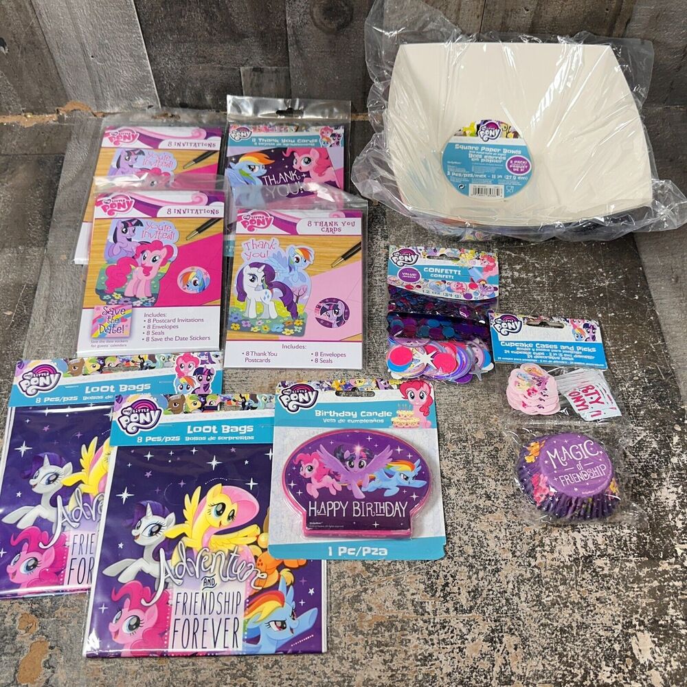 My Little Pony Birthday Party Decoration Supplies Invitations,‎ Thank You, Bags